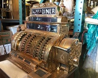 This is one amazing cash register! Made around 1915-1917. It has the original oak base cabinet with drawers and brass lettering... There are very few out there this awesome!