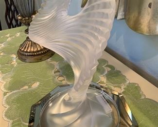 Beautiful Larilque Crystal Trophy. Brand is Vessire Cristaux from Paris, France.  Signed and with box. 