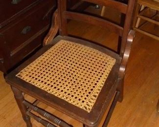 Antique cane bottom chair