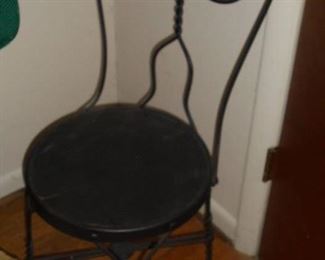 Antique wood bottom ice cream parlor chair