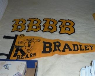 Vintage Bradley pennant and 4 B's for letter jacket each numbered 1 - 4