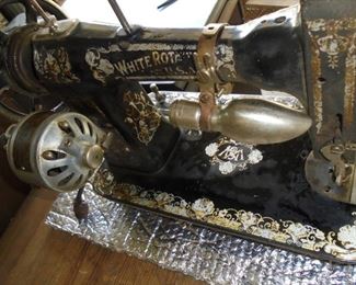 Antique up right sewing cabinet w/White Rotary machine  (un-assembled)