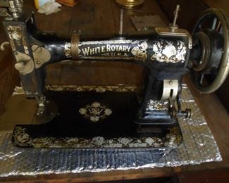 Antique up right sewing cabinet w/White Rotary machine  (un-assembled)