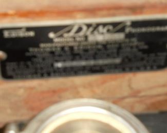 Antique Thomas Edison disc turn table (mechanically works) 