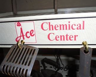 Vintage 'Ace Chemical' display rack