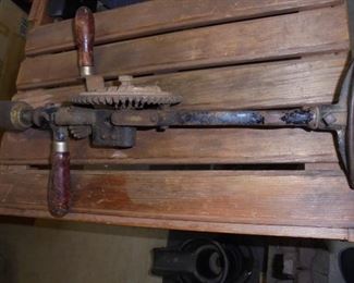 RARE antique cast iron stool & peddle drill