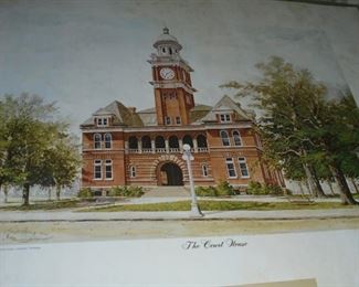 Picture 'the Court House ' signed E.H.Burger  1974 (Bradley Co)