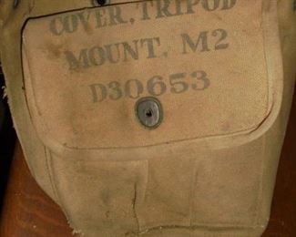 Vintage military 'Cover, Tripod Mount. M2  D30653 pouch w/tent stakes