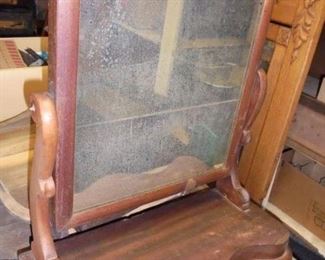 Antique oak dresser top mirror