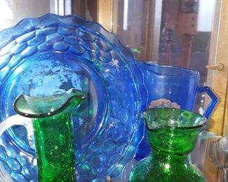 Crackle glass and Shirley Temple glass
