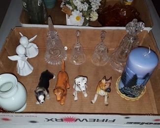 Crystal bells and porcelain dogs
