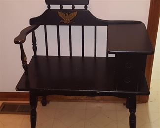 Gossip bench with American eagle