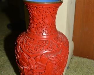 Asian Cinnabar Vase