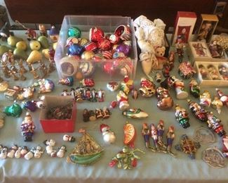 Variety of ornaments vintage to new