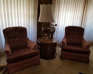Pink Velvet Lounge Chairs