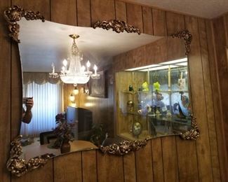 Hollywood Regency Mirror 
58" W x 38" H