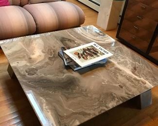 Marble square coffee table