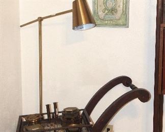 Vintage Mexican Tile Tea Cart & Great Mid C. Floor lamp