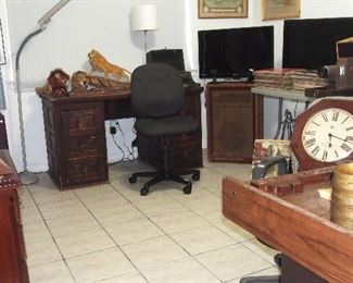 Entire office of Vintage Desks, Electronics and more