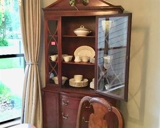 China cabinet with lovely set of dishes 