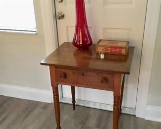 Primitive shaker antique drawered table