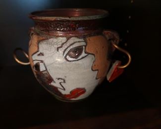 Art vase by Kimberly Loane.  Hand Thrown Raku Art Pottery.
