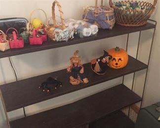 Easter and Halloween items.  Shelving 