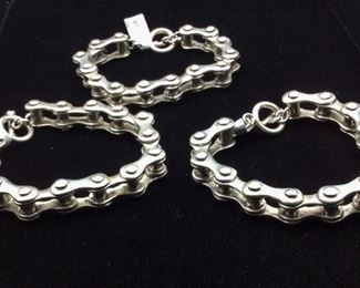Sterling silver bicycle chain link style bracelets, 50% off