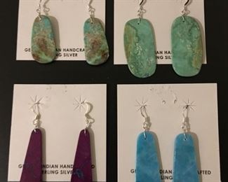 Native American sterling silver slab earrings, 50% off