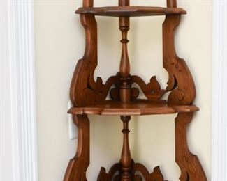 Antique / Vintage Wood Corner Display Shelf