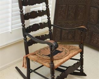 Antique Rocking Chair / Rocker with Rush Seat