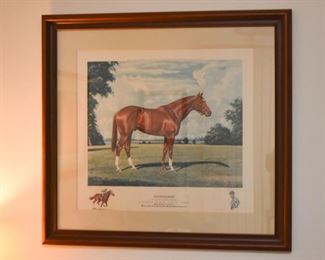 Framed Horse Racing Print (Secretariat), Signed & Numbered