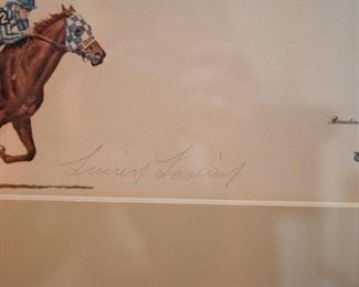 Framed Horse Racing Print (Secretariat), Signed & Numbered