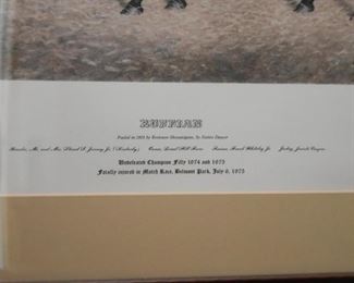 Framed Horse Racing Print (Ruffian), SignedFramed Horse Racing Print (Ruffian), Signed