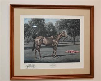Framed Horse Racing Print (Affirmed), Signed and Numbered