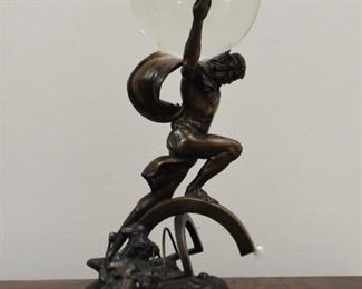 Crystal Ball / Orb with Atlas Display Stand