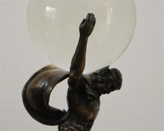 Crystal Ball / Orb with Atlas Display Stand