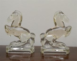 Glass Horse Bookends