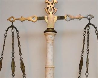Vintage Brass & Marble Justice Scale / Scales of Justice