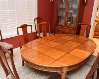 Vintage Dining Table (Bamboo Motif)