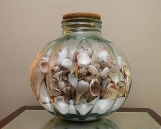 Large Glass Jar of Seashells