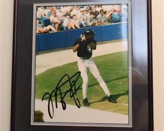 Michael Jordan Baseball Autographed Photo, Framed
