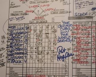 Chicago Cubs World Series Scorecard, Framed