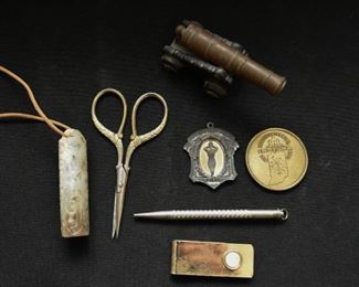 Pendants, Medallions, Vintage Scissors, Canon Figurine, Money Clip
