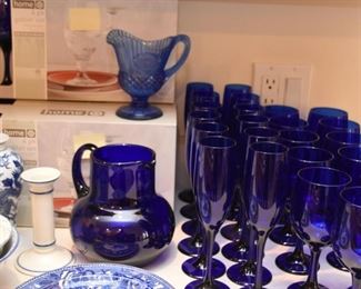 Cobalt Blue Stemware, Pitchers