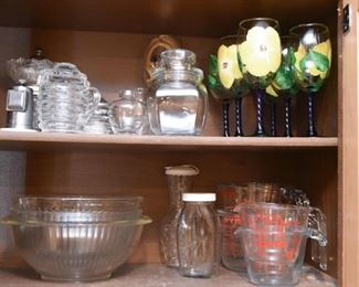 Glassware, Bowls, Measuring Cups, Jars, Stemware, Etc.