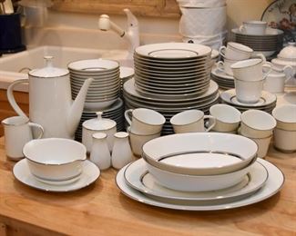 Noritake China Set (Galaxy Pattern - White with Silver Detail)