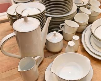 Noritake China Set (Galaxy Pattern - White with Silver Detail)