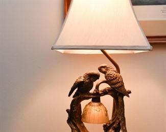 Metal Table Lamps with Parrots