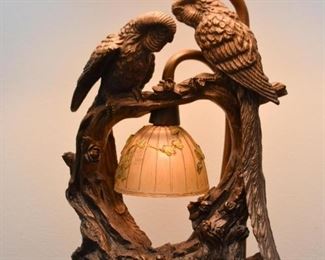 Metal Table Lamps with Parrots